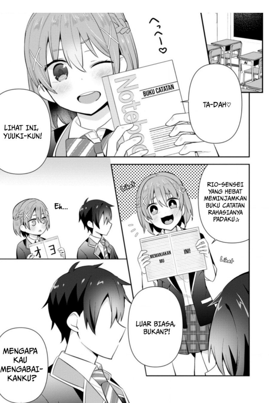 The Cute Girl Sitting Next to Me Is Trying to Make Me Fall in Love With Her as a Way to Ridicule Me Chapter 11 Bahasa Indonesia